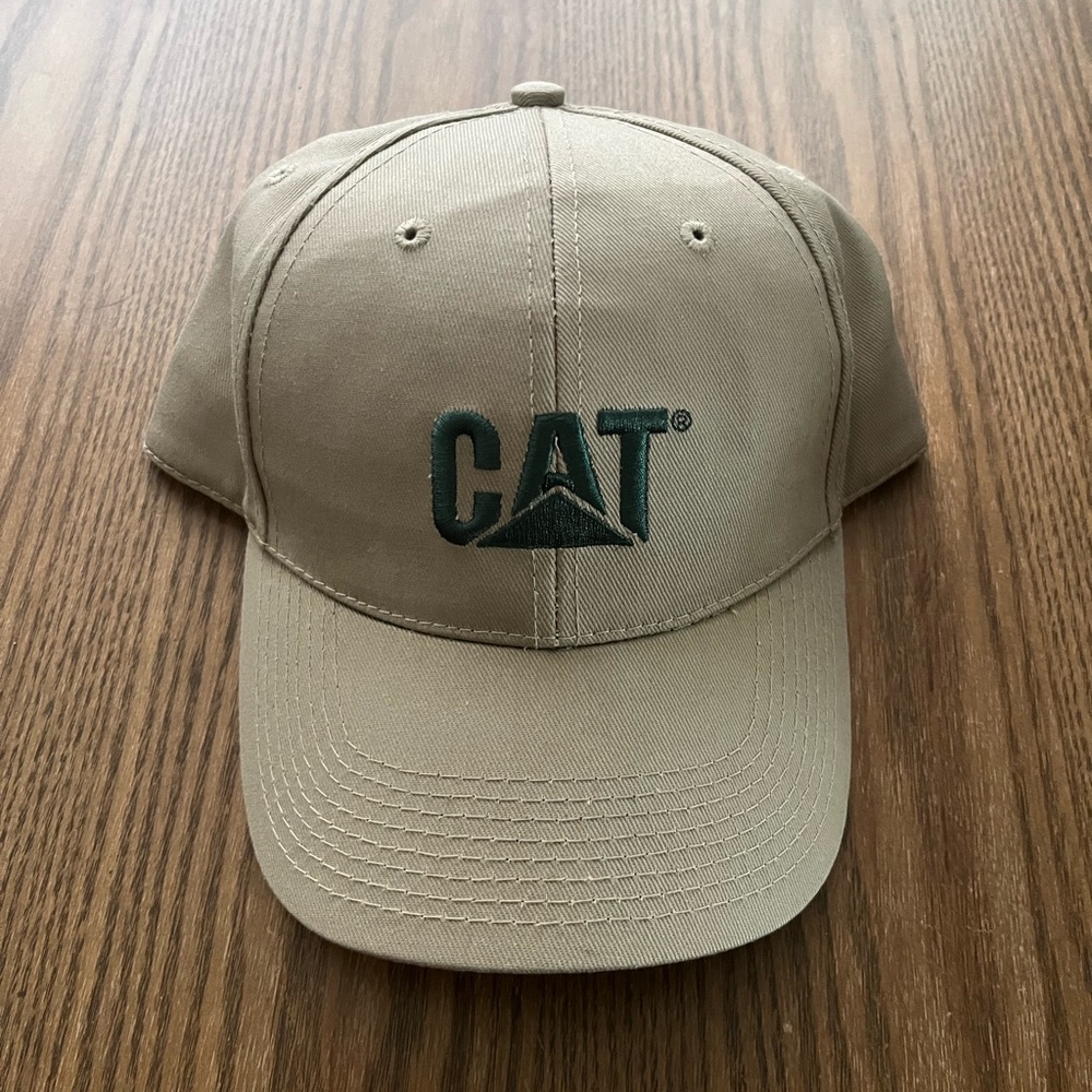 Caterpillar Tan adjustable hat made in the USA